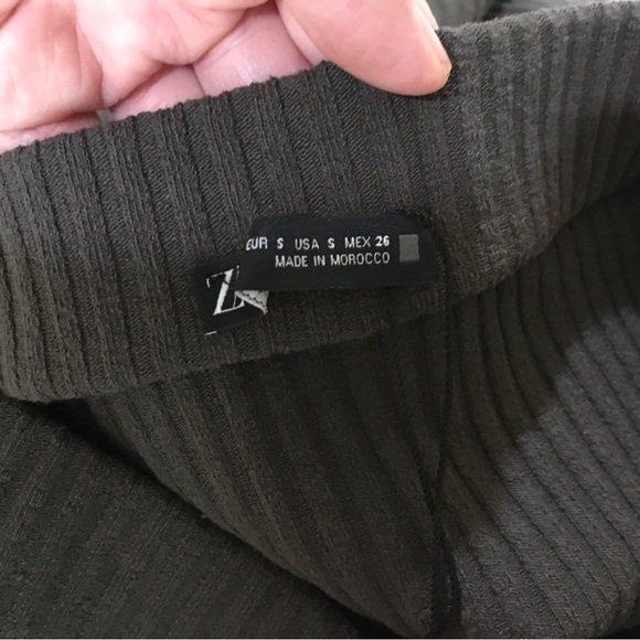 Zara ribbed Maxi skirt Knit Womens Small Dark grey High Rise New 2298/626 - Picture 4 of 8